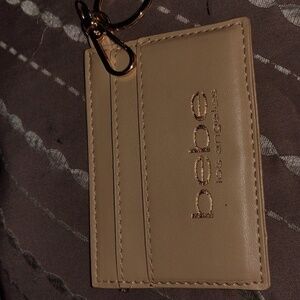 Bebe Cream Card Holder with Gold Keyring